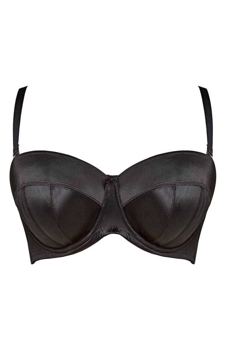Panache Dana Underwire Strapless Bra, Alternate, color, Black