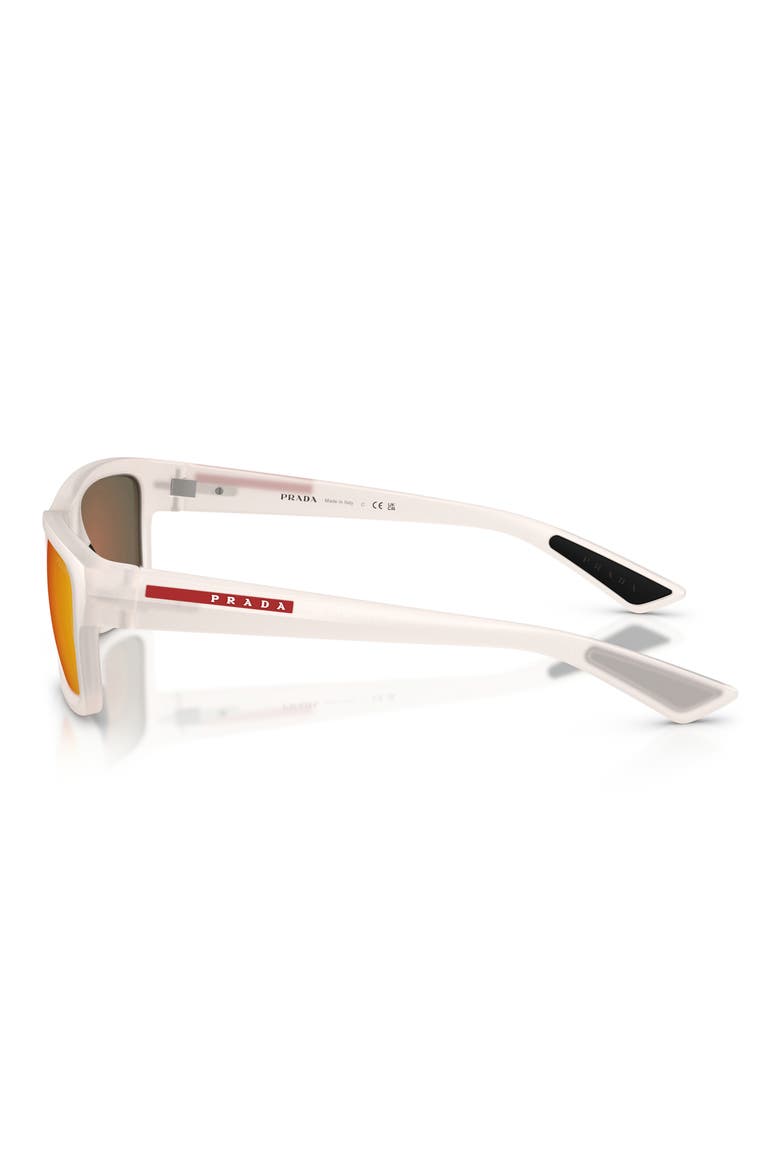 54mm Mirrored Irregular Sunglasses, Alternate, color, CRYSTAL / BROWN ORANGE