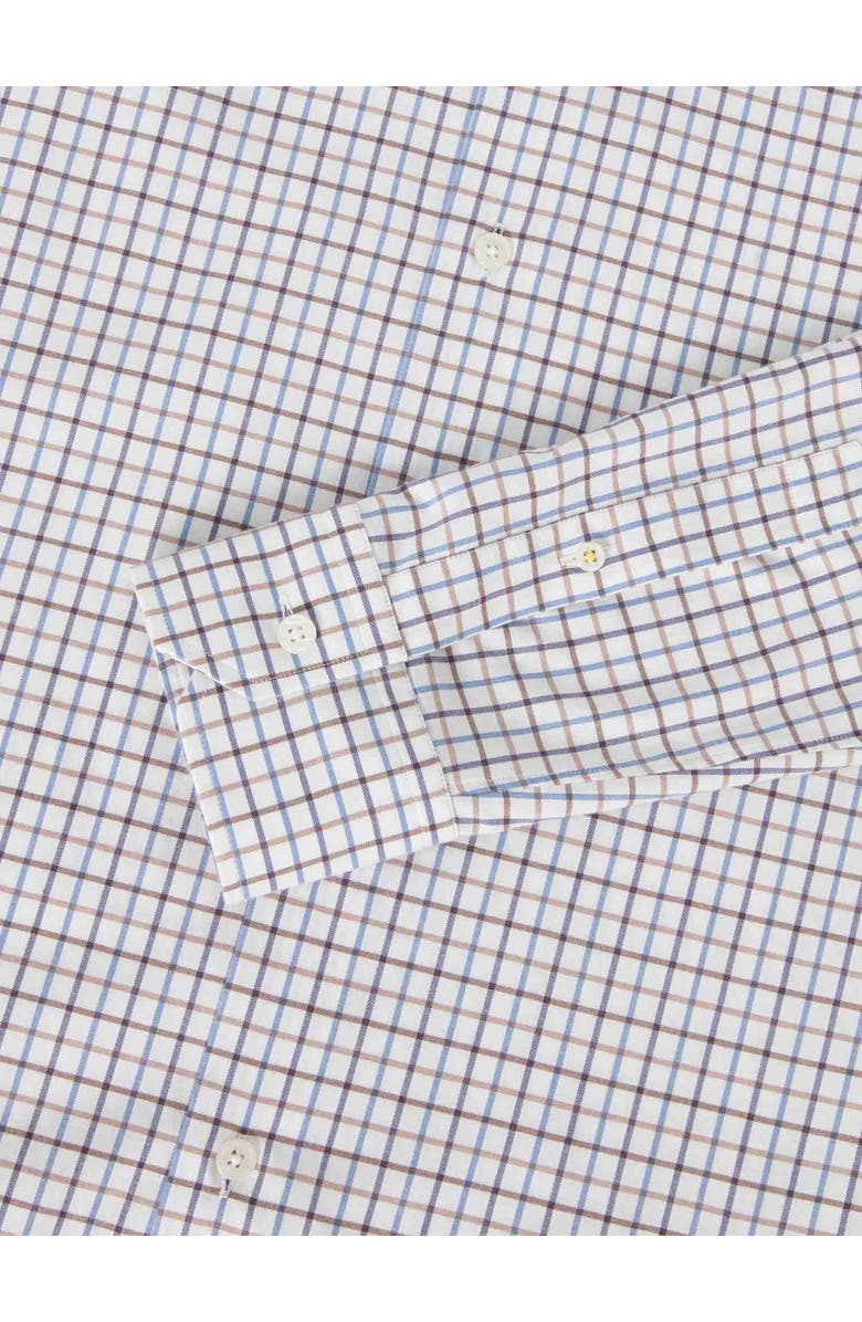Robert Talbott Reynolds Ultra Light Weight Brushed Tattersall Shirt, Alternate, color, Flax Multi