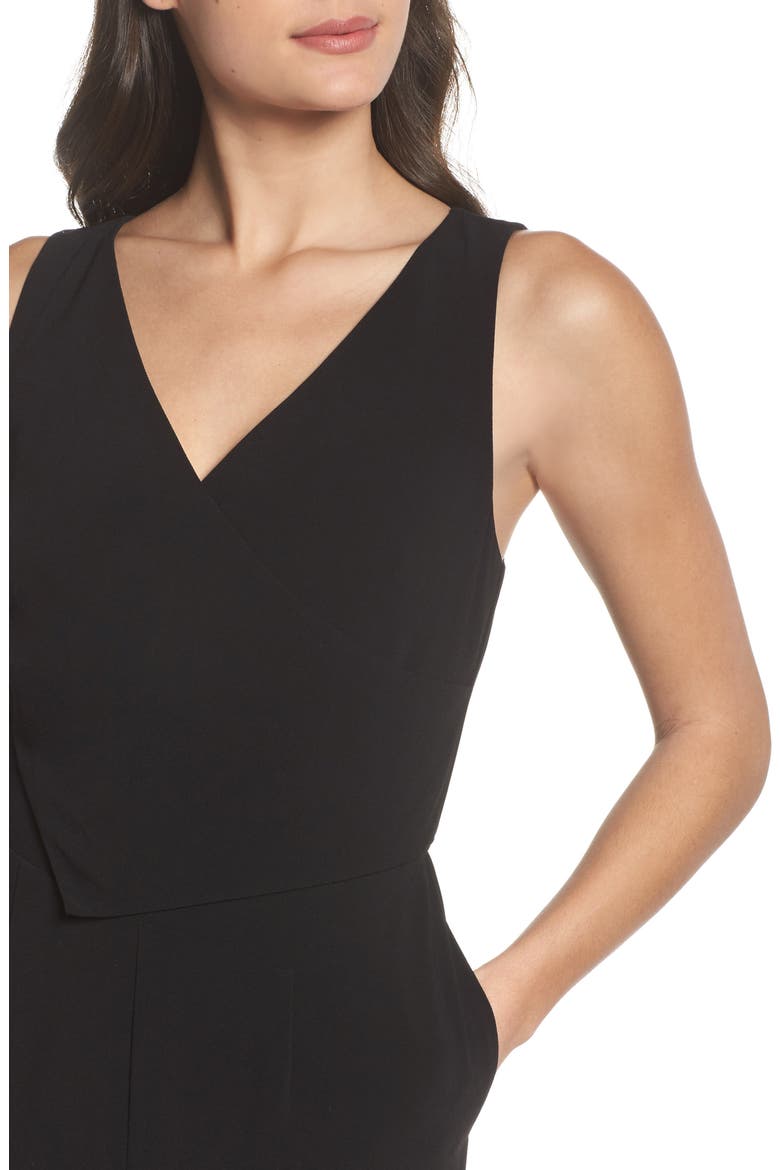 Asymmetrical Pleat Jumpsuit (Nordstrom Exclusive), Alternate, color, BLACK