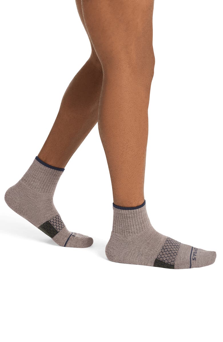 Bombas Arch Block Merino Wool Blend Quarter Socks, Alternate, color, 