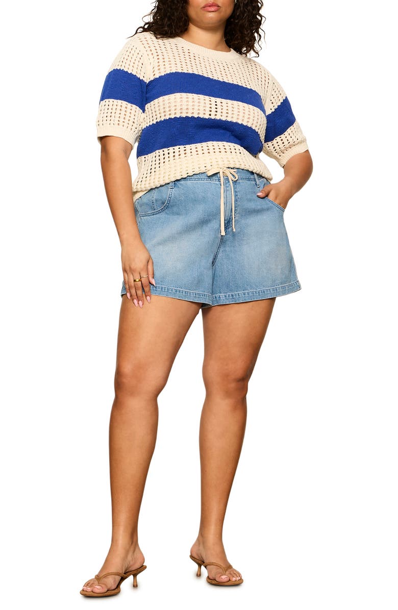 Sanctuary Beachside Stripe Open Stitch Sweater Tank, Alternate, color, Blue/ Collagen
