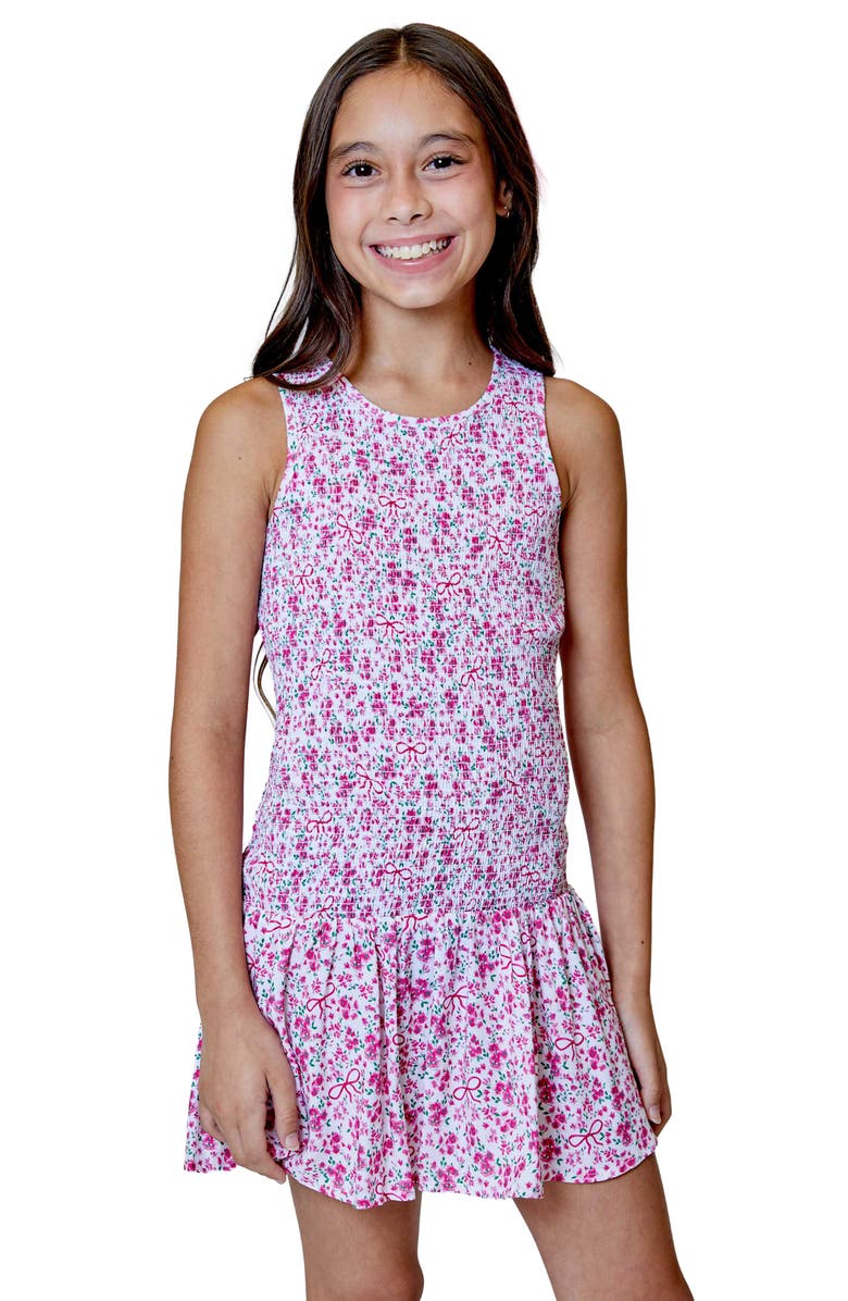 Design History Kids' Smocked Floral Dress, Main, color, Pink