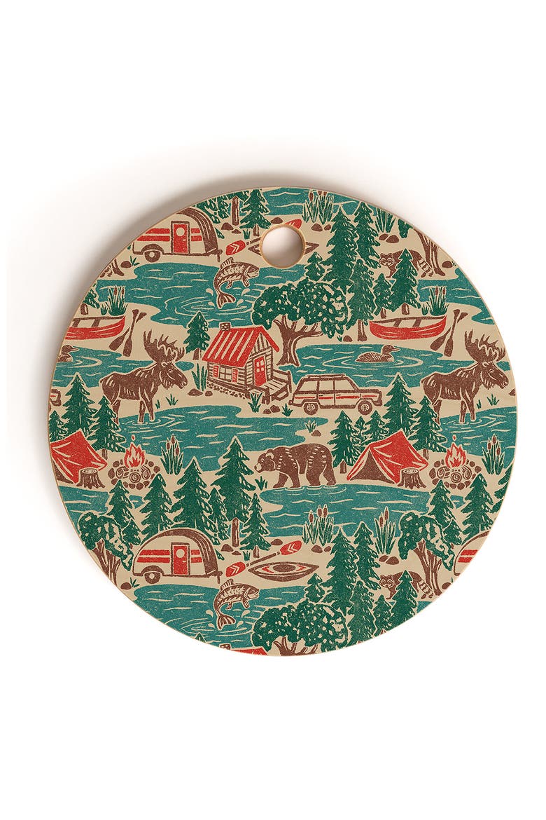 North Country Summer Print Cutting Board, Main, color, BLUE