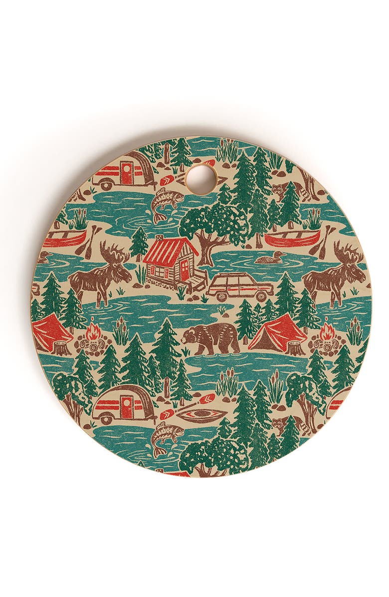 Deny Designs North Country Summer Print Cutting Board, Main, color, Blue