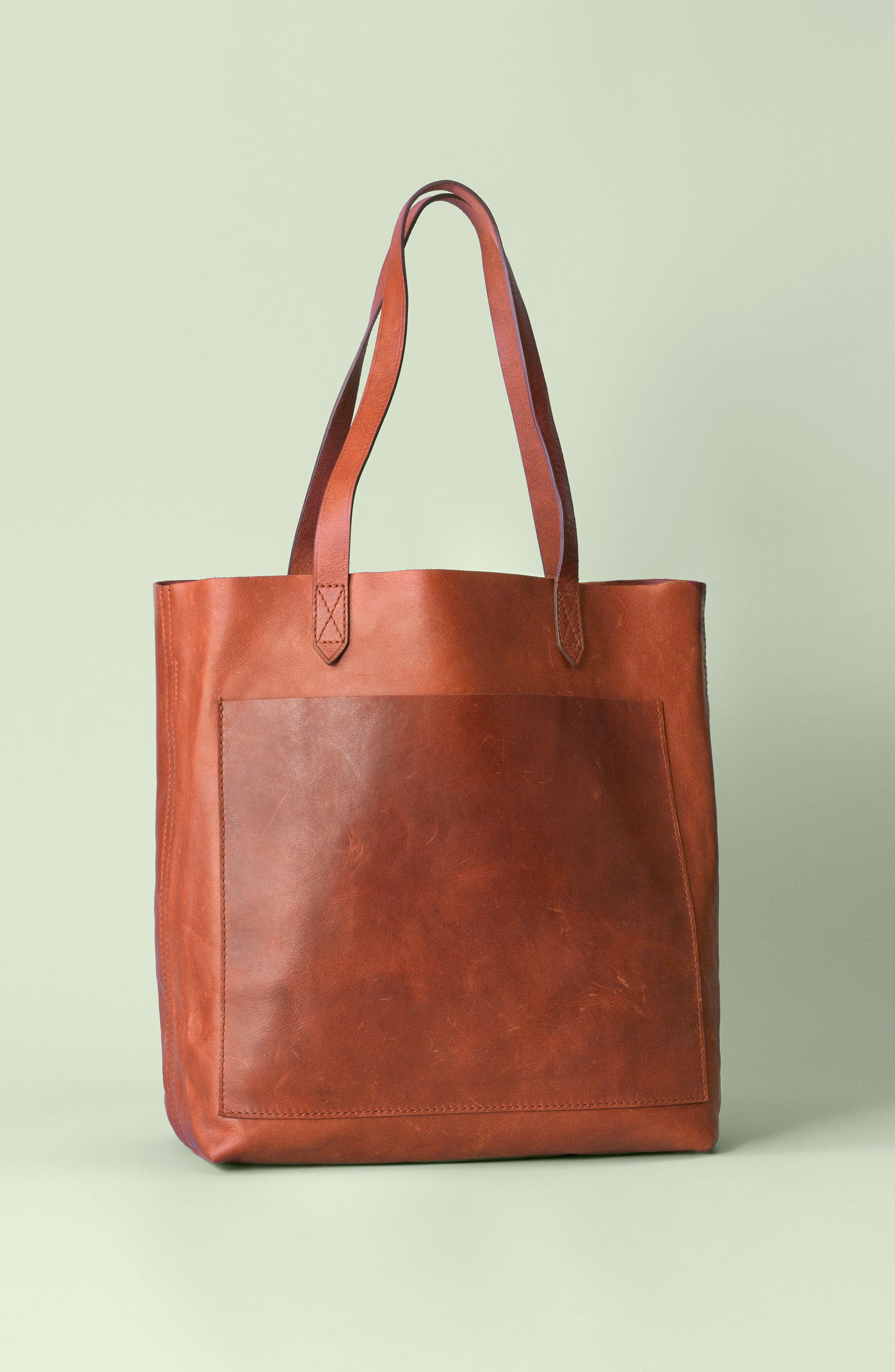 Medium Leather Transport Tote, Main, color, SWEET DAHLIA