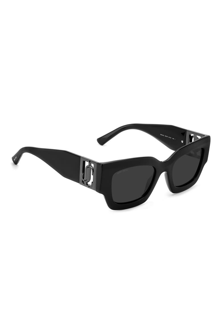 Nevas 51mm Rectangle Sunglasses, Alternate, color, BLACK/ GREY