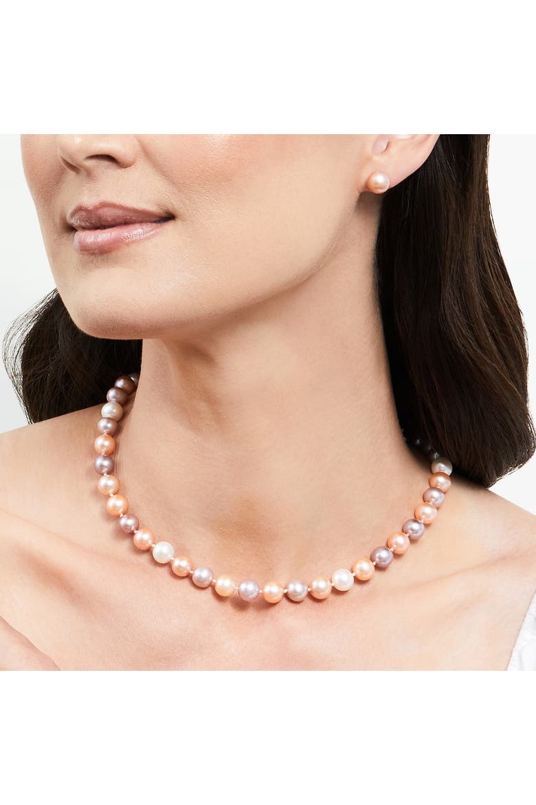 Freshwater Pearl Necklace 7-7.5mm, Alternate, color, Sterling S (B) - Finesse Clasp