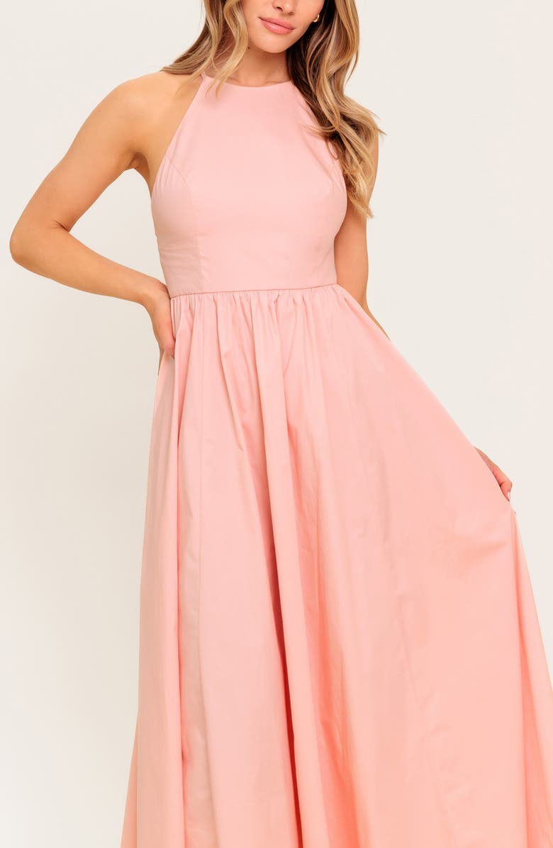 FLYING TOMATO Cross Back Midi Dress, Alternate, color, Coral