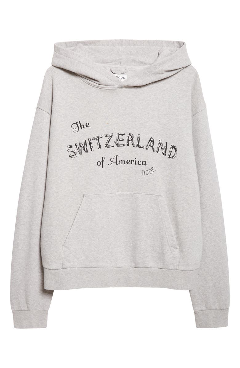 Bode Campground Cotton Graphic Hoodie, Alternate, color, Grey