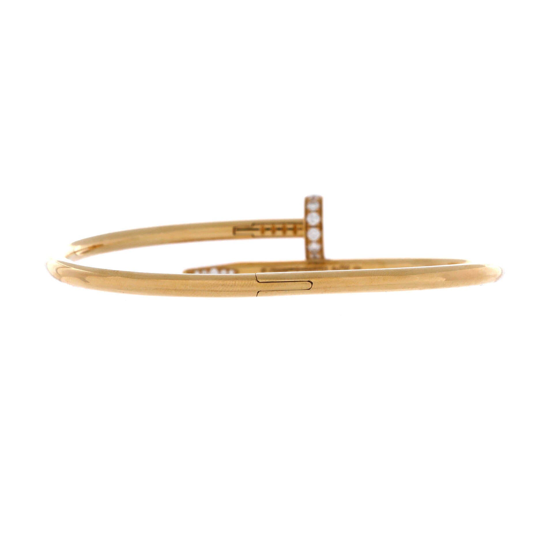 Juste un Clou Bracelet 18K Yellow Gold with Diamonds Classic, Alternate, color, Metallic Gold