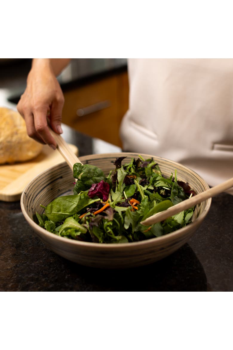 Salad Bowl Set, 12 Inch x 2, Alternate, color, Black