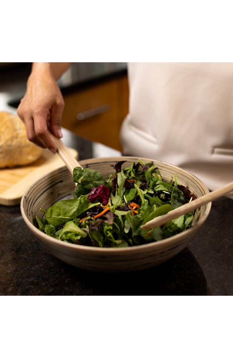 Lexa Salad Bowl Set, 12 Inch x 2, Alternate, color, Black