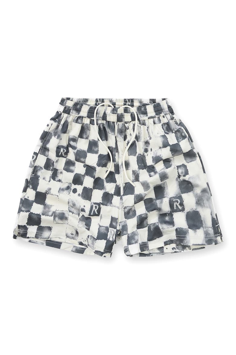 Poolside Check Swim Trunks, Alternate, color, FLAT WHITE