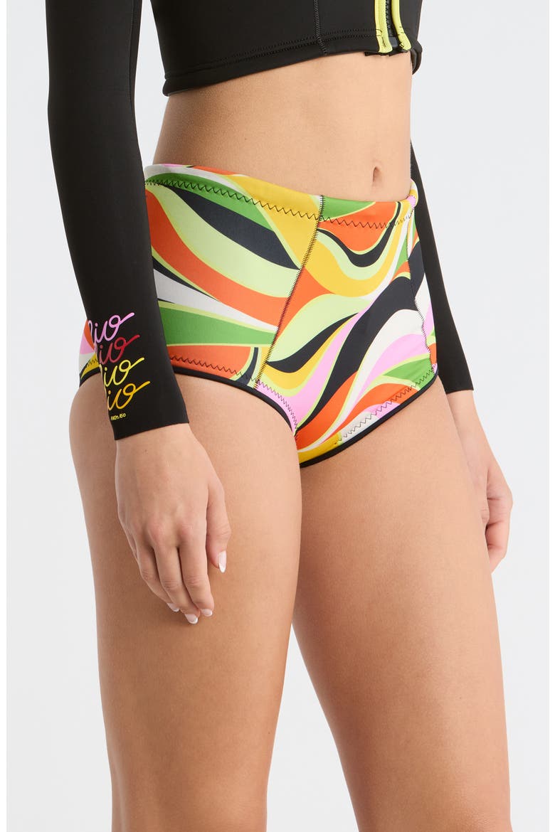 x FARM Rio G-Bomb 1.5mm Neoprene Wetsuit Shorts, Alternate, color, NEON WAVES