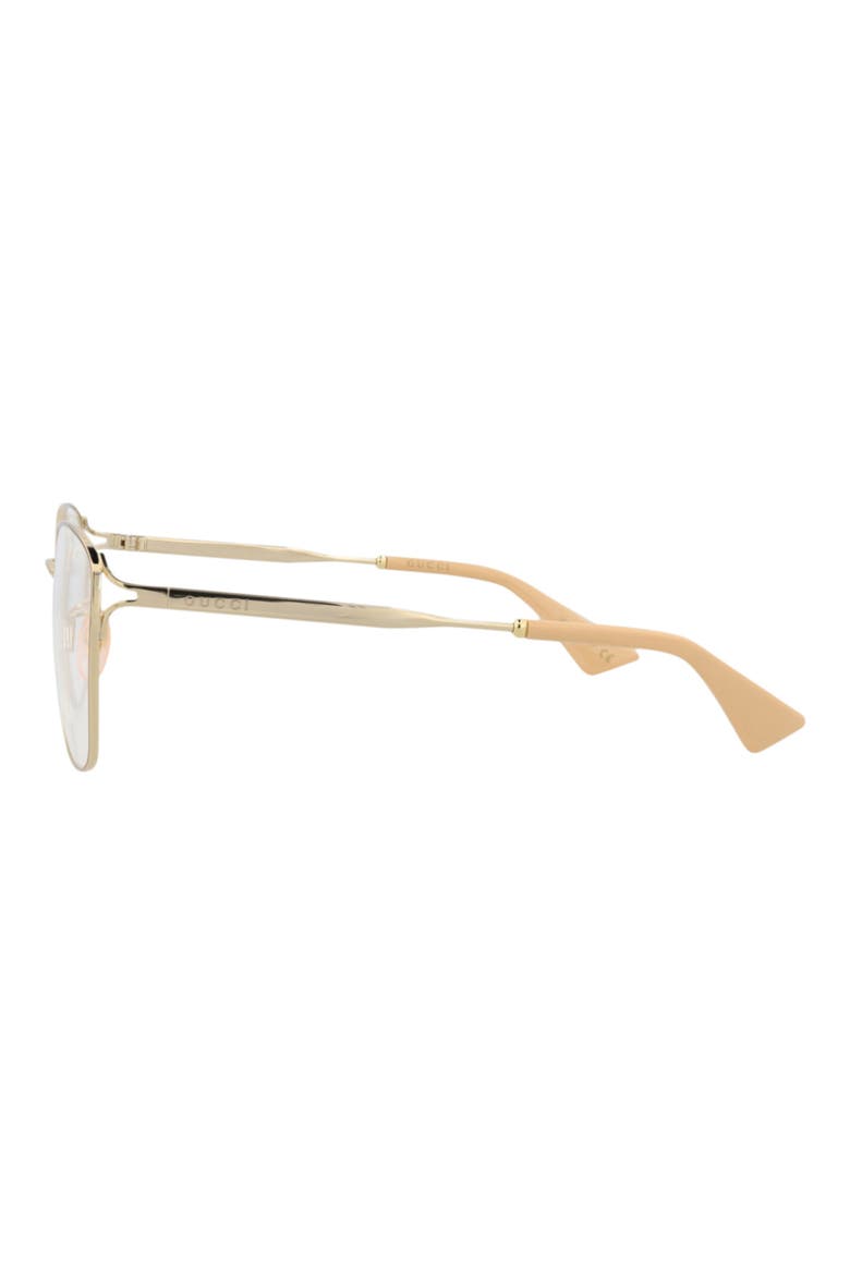 56mm Square Optical Glasses, Alternate, color, GOLD GOLD TRANSPARENT