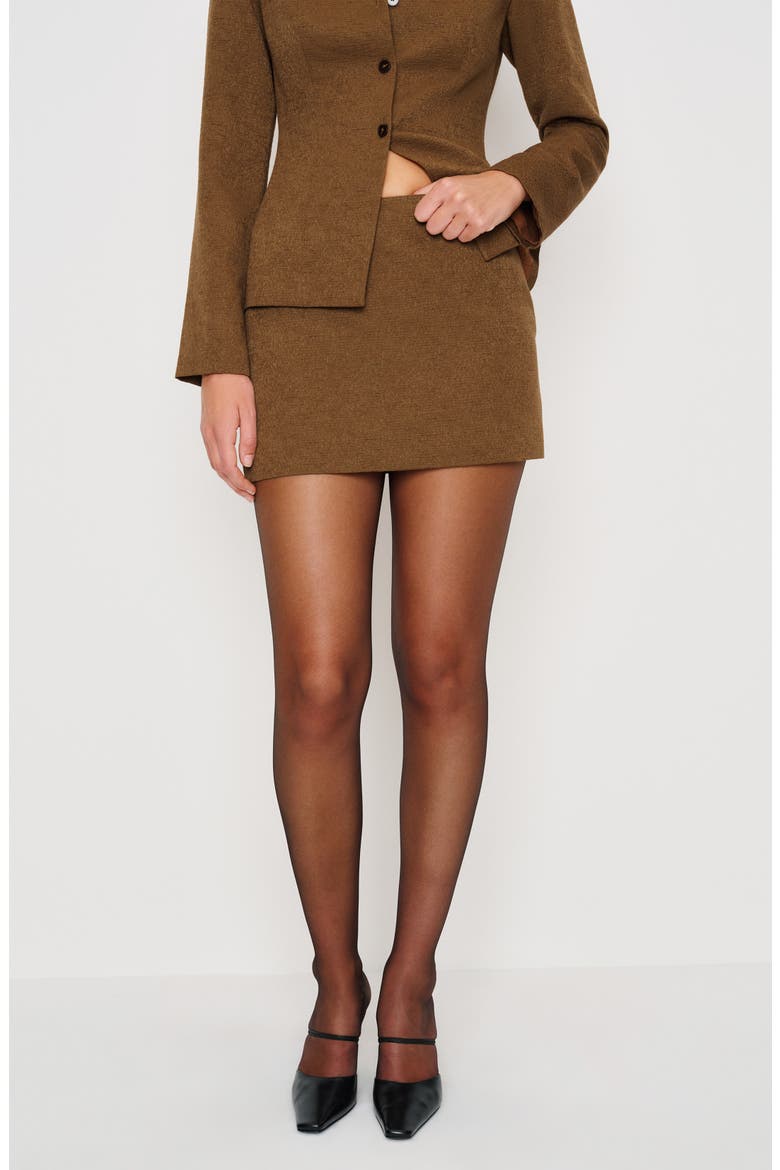 Chloe Long Sleeve Top & Miniskirt Set, Alternate, color, CHESTNUT