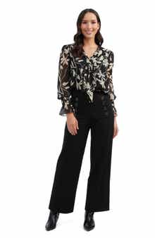 Ellen Tracy Sailor Wide Leg Pull-On Pants