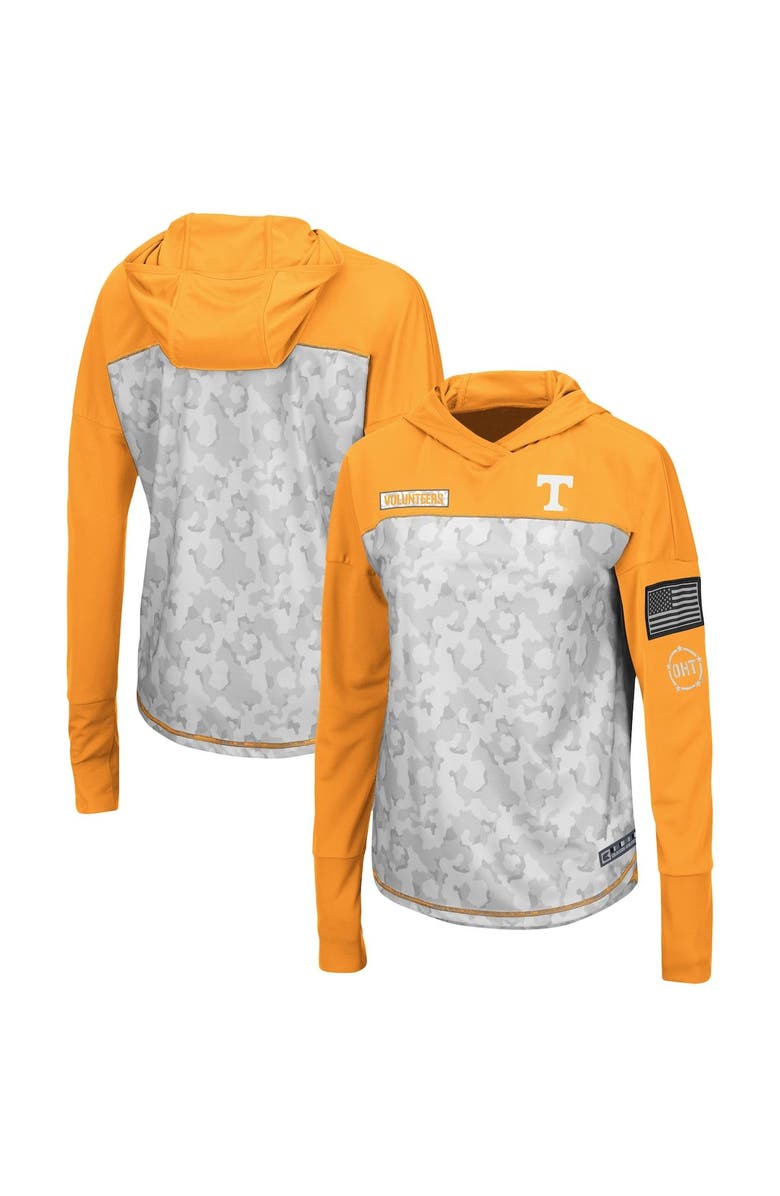 COLOSSEUM Women's Colosseum Arctic Camo/Tennessee Orange Tennessee Volunteers OHT Military Appreciation Mission Arctic Camo Hoodie Long Sleeve T-Shirt, Main, color, 
