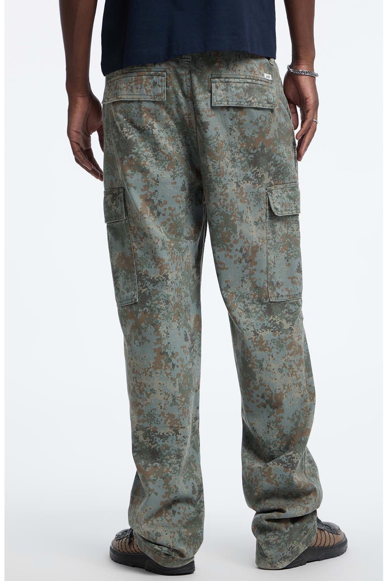 Camo Relaxed Fit Cotton Twill Cargo Pants, Alternate, color, GREY
