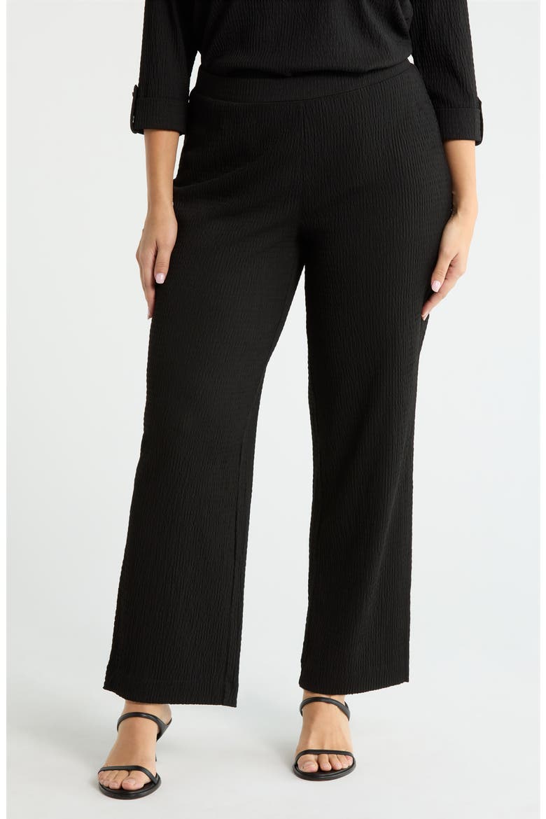 Ridge Knit Pull-On Wide Leg Pants, Main, color, ANNE BLACK