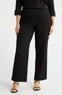 AK ANNE KLEIN Ridge Knit Pull-On Wide Leg Pants