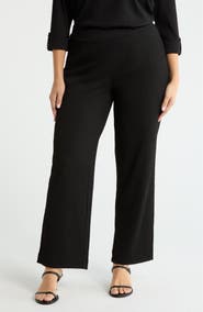 AK ANNE KLEIN Ridge Knit Pull-On Wide Leg Pants