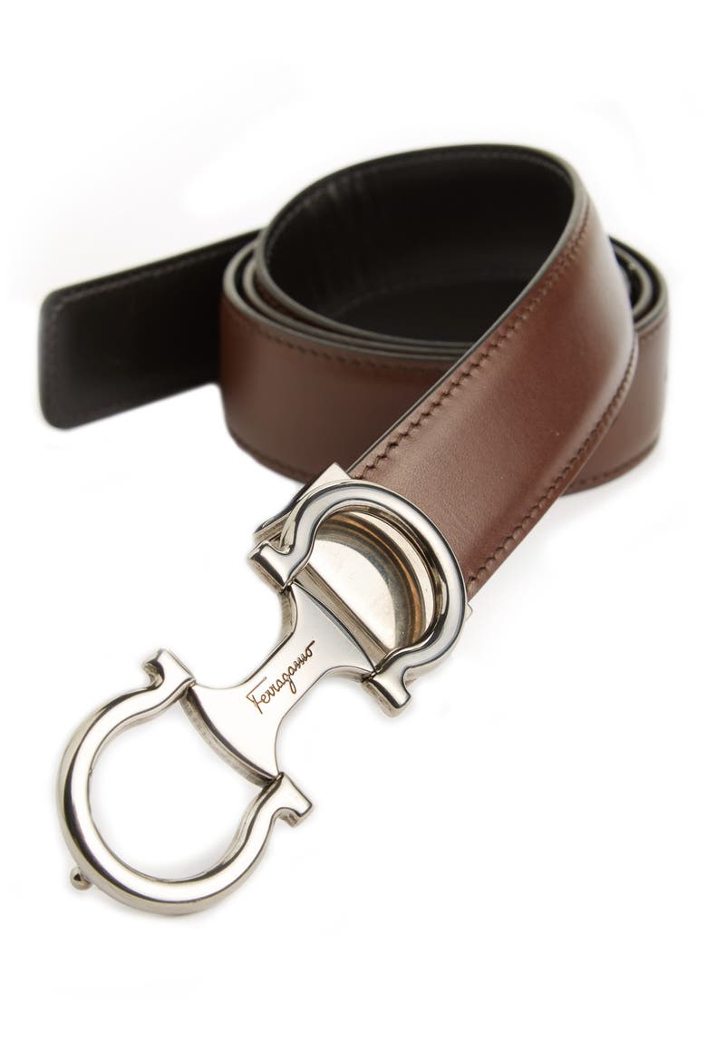 Salvatore Ferragamo Reversible Belt, Alternate, color, HICKORY/ NERO