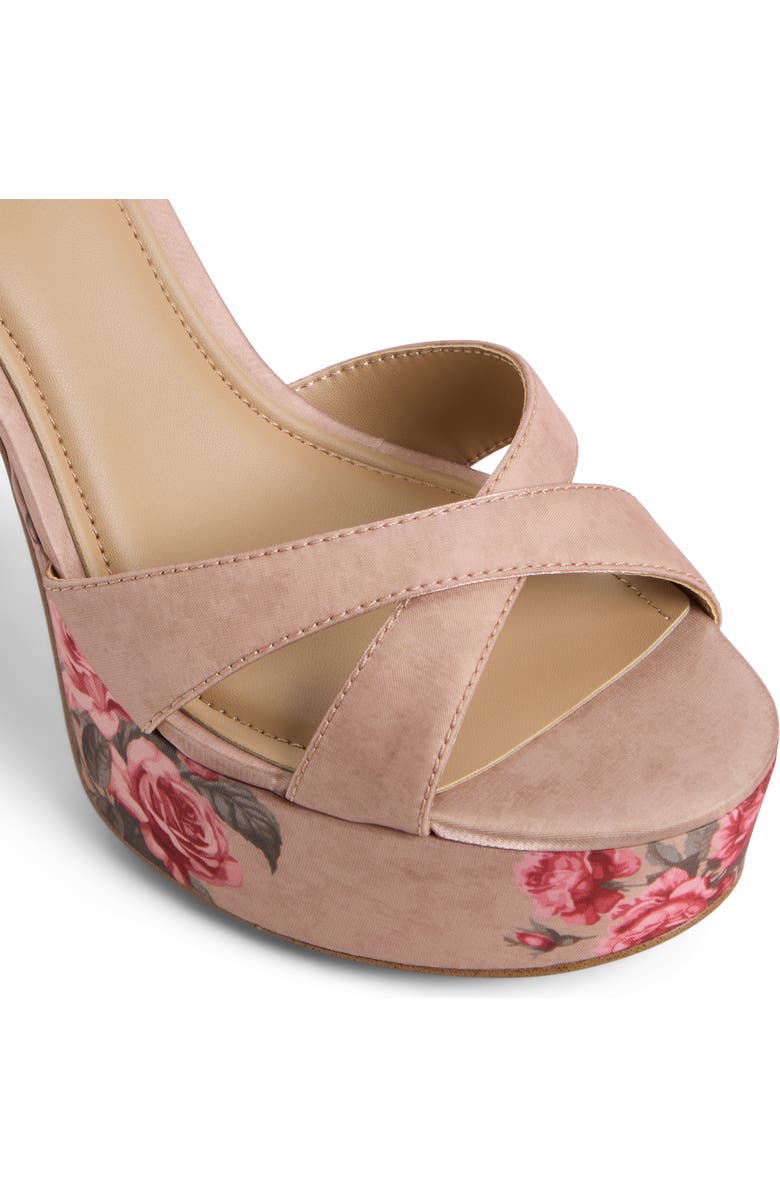 ALDO Rosine Ankle Strap Platform Sandal, Alternate, color, Beige Combo