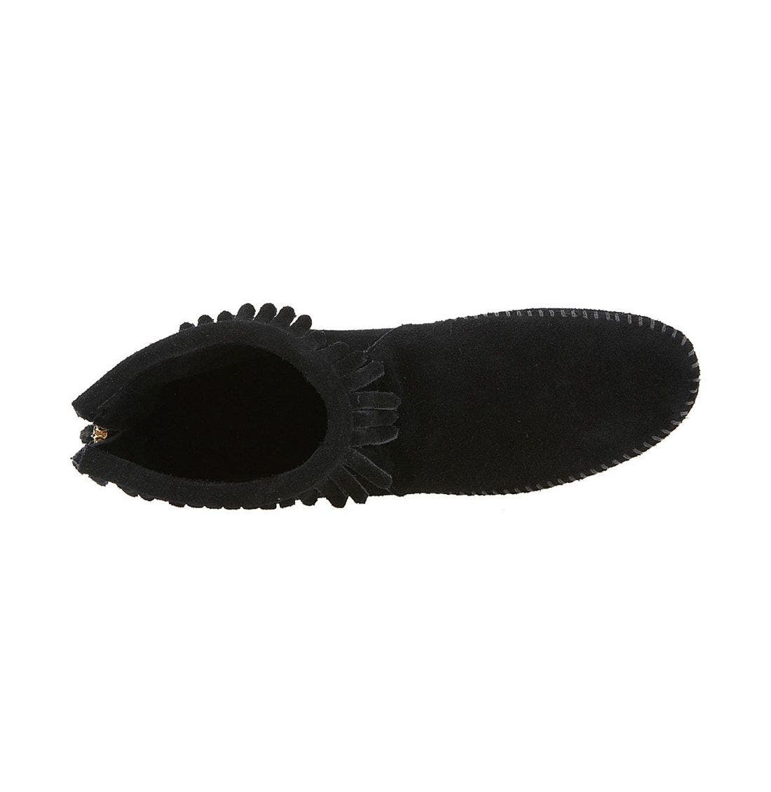 Fringed Short Boot, Alternate, color, BLACK