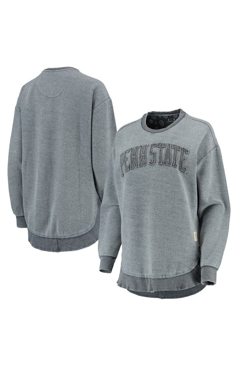 PRESSBOX Women's Pressbox Navy Penn State Nittany Lions Ponchoville Pullover Sweatshirt, Main, color,