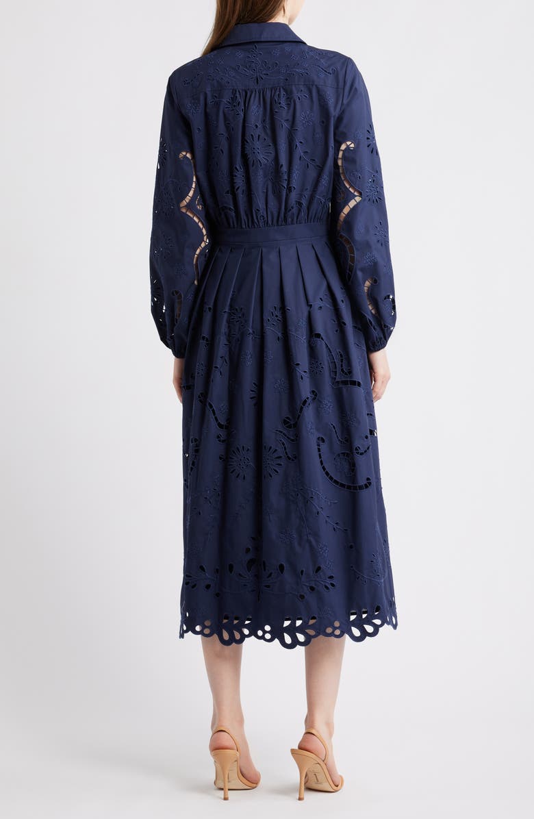 Elie Tahari Zoya Long Sleeve Cotton Blend Shirtdress, Alternate, color, 