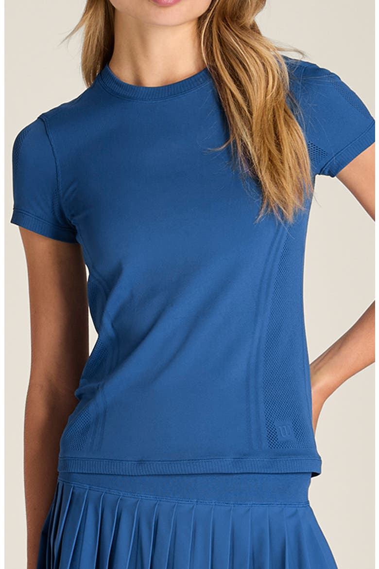 Pro Performance Seamless Mesh Tee, Main, color, BLUE QUARTZ