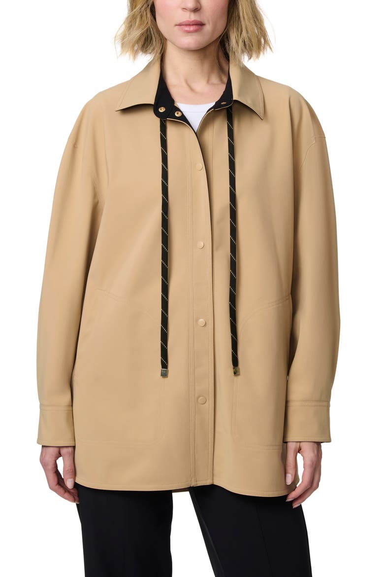 Stretch Gabardine Shacket, Alternate, color, TAN