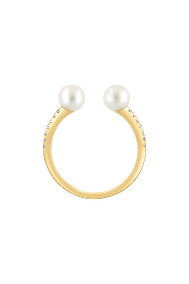 14K Yellow Gold Freshwater Pearl & Diamond Ring, Alternate, color, GOLD MULTI