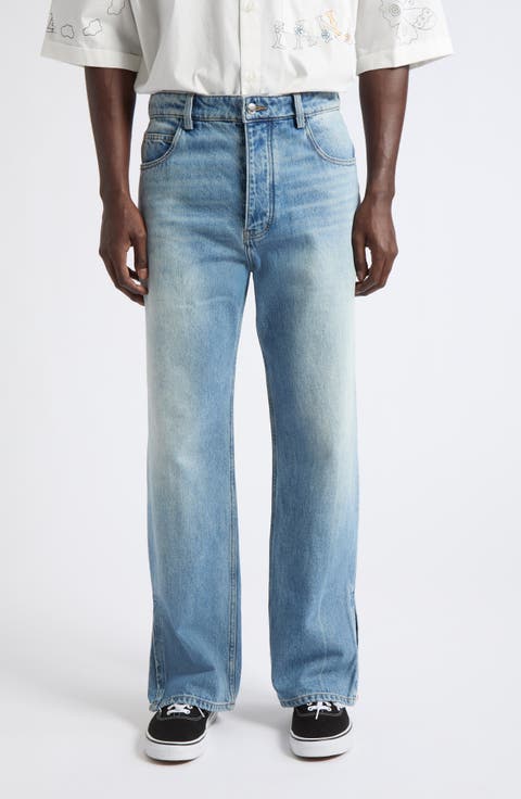 Split Cuff Straight Leg Jeans