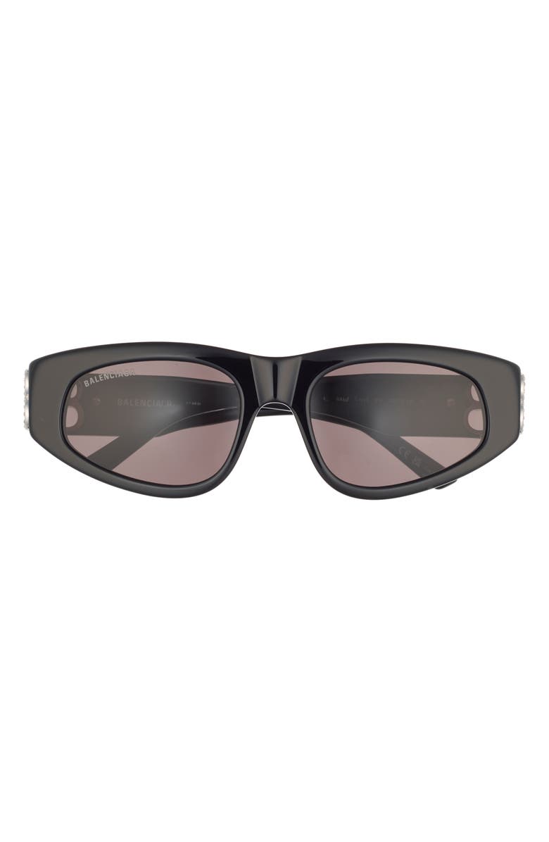 Balenciaga Novelty 53mm Cat Eye Sunglasses, Main, color, Black Silver Grey