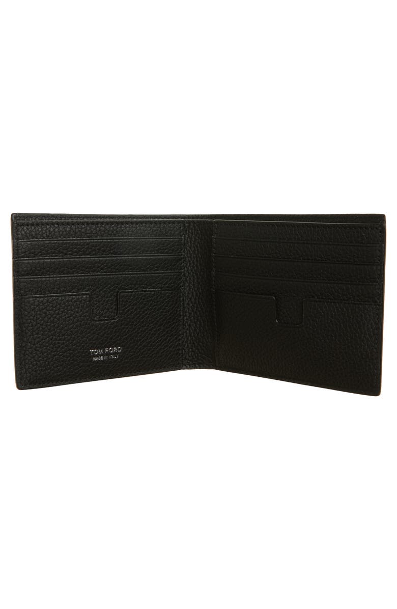 TOM FORD T-Line Soft Grain Leather Bifold Wallet, Alternate, color, 1N001 Black