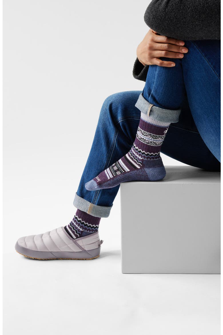 Everyday Cozy Snowed In Merino Wool Blend Crew Socks, Alternate, color, CHALK VIOLET