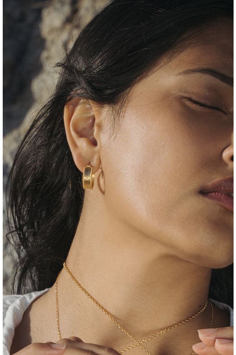 Circle of Truth Hoop Earrings, Alternate, color, Gold