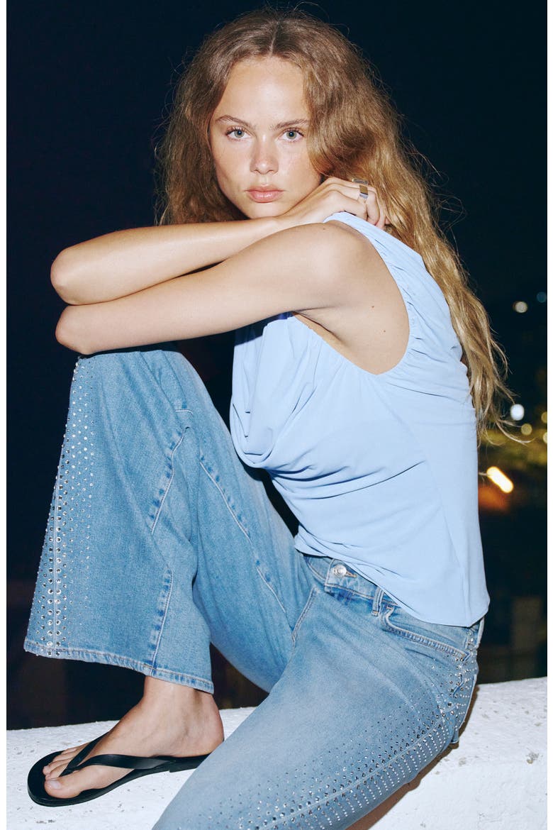 Sparkly Wide Leg Jeans, Alternate, color, MEDIUM BLUE