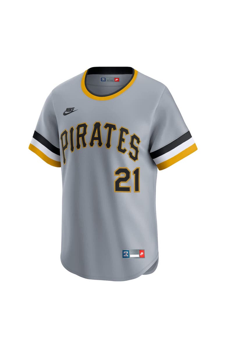 Nike Men's Nike Roberto Clemente Gray Pittsburgh Pirates Throwback Cooperstown Collection Limited Jersey, Alternate, color, Gray