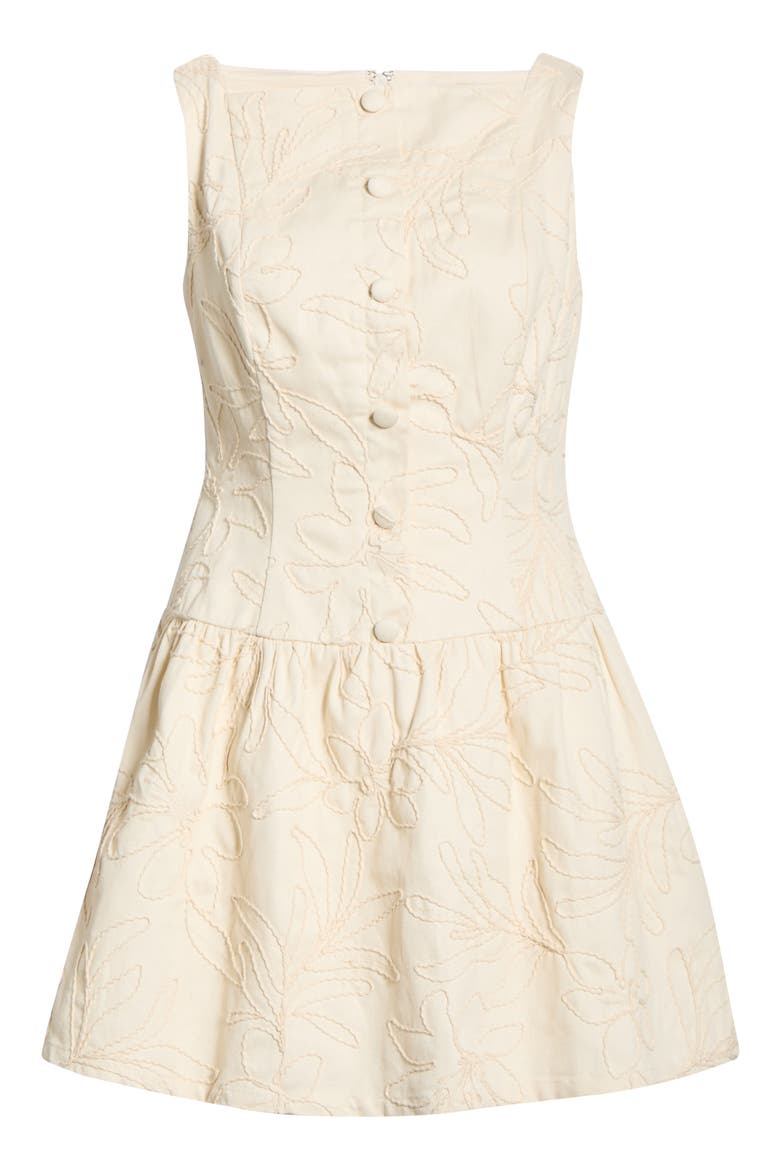 Floral Embroidery Cotton Dress, Alternate, color, IVORY