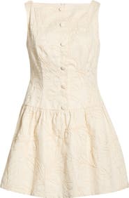 MOON RIVER Floral Embroidery Cotton Dress