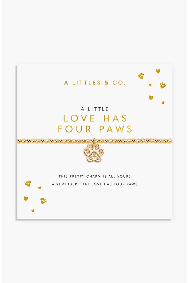 A Little 'Love Has Four Paws' Bracelet in Gold-Tone Plating, Main, color, Metallic Gold