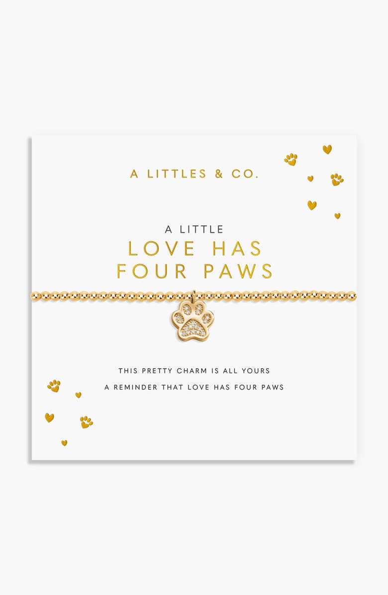 A Littles & Co A Little 'Love Has Four Paws' Bracelet in Gold-Tone Plating, Alternate, color, Metallic Gold