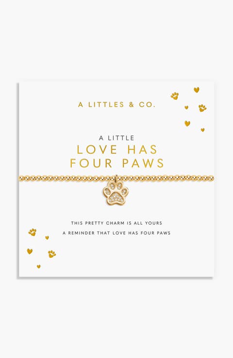 A Little 'Love Has Four Paws' Bracelet in Gold-Tone Plating