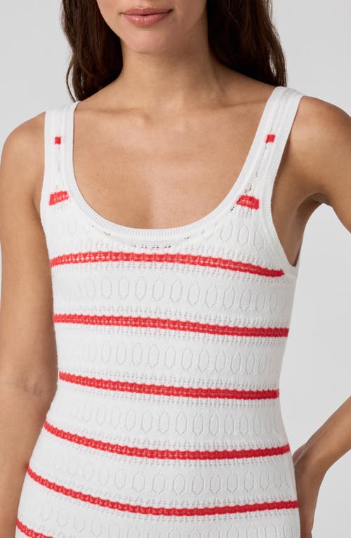 Florence By Mills Stripe Pointelle Stitch Minidress In White
