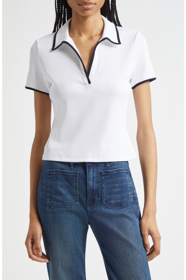 Kearney Stretch Cotton Top, Main, color, WHITE