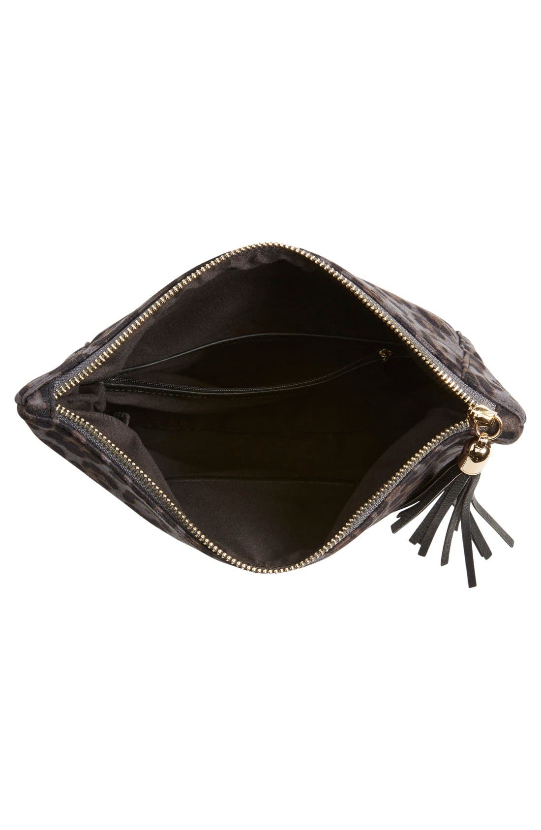 'Tasia' Print Foldover Clutch, Alternate, color, SLATE